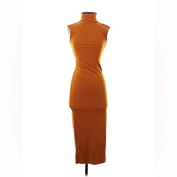 House of Harlow 1960 x Revolve Ribbed Shannon Dress in Burnt Orange - Picture 1 of 8